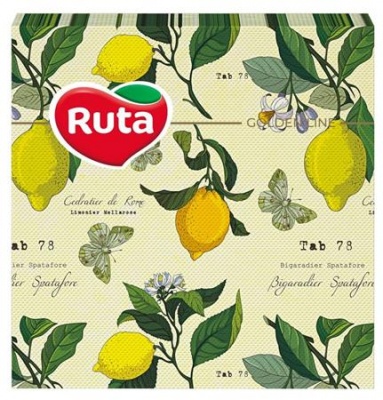 Szalvéta, 1/4 hajtogatott, 2 rétegű, 33x33 cm, 20 db, RUTA "Kitchen"