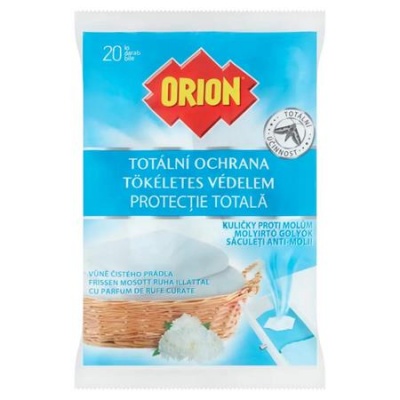 Molyirtó golyók, 20 db, ORION, frissen mosott ruha illattal