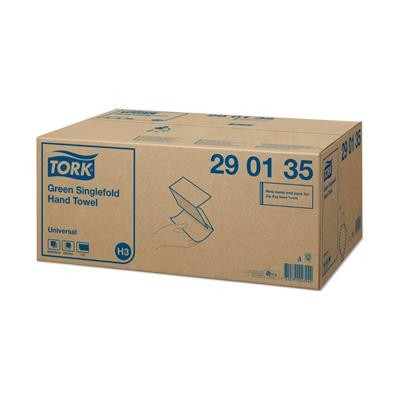 Kéztörlő Z hajtás, 1rétegű, zöld, 25x23 cm, 20x200 lap/# H3 rendszer, Universal, TORK "Singlefold" 290135