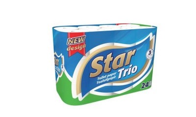 Toalettpapír, 3 rétegű, 24 tekercses, Star Trio