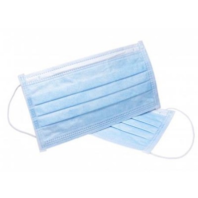 Papírmaszk, 3 rétegű, gumis, Arcmaszk szájmaszk, 50db