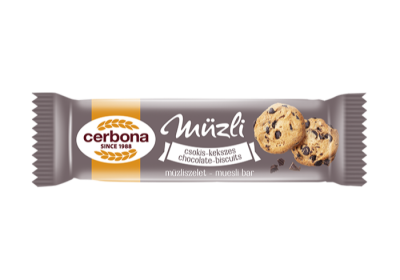 Müzliszelet, 20 g, CERBONA, Kekszes-Csokis